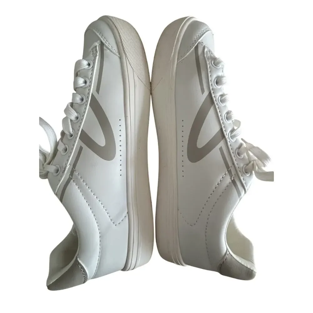 Tretorn Women's Serve Lace-Up Casual Sneakers Shoes White Grey 1827276 Size 7